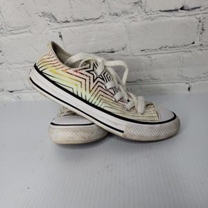 Converse Chuck Taylor All Star CTAS OX Metallic Rainbow Shoes Girl's Size‎ 12